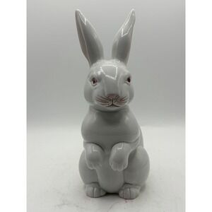 Vintage Fitz & Floyd White Rabbit Figurine Hand Painted Japan 1975 Easter Decor